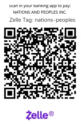 Zelle QR code to give to Nations and Peoples Inc.